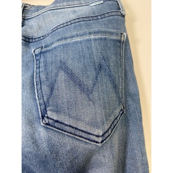 MOTHER Vamp Fray Jeans In Crack The Whip Wash Women’s Size 26 Preppy Classic - Picture 12 of 16